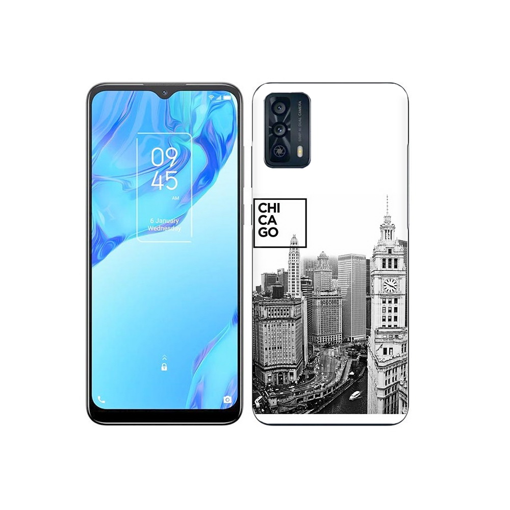 

Чехол MyPads Tocco для TCL 20B черно белый чикаго, Прозрачный, Tocco