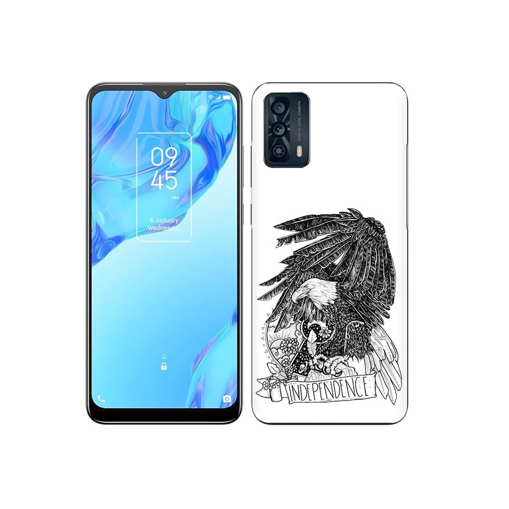 

Чехол MyPads Tocco для TCL 20B черно белый сокол, Прозрачный, Tocco