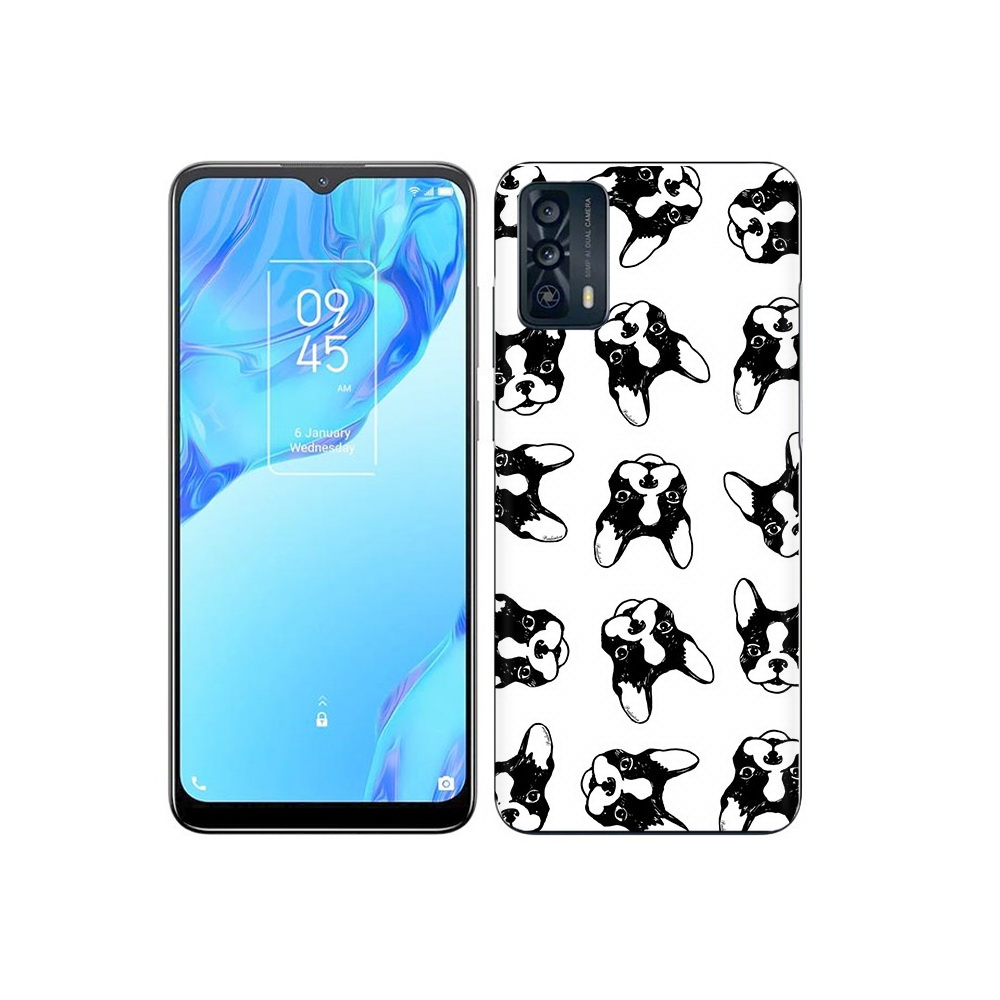 

Чехол MyPads Tocco для TCL 20B черно белые собачки, Прозрачный, Tocco