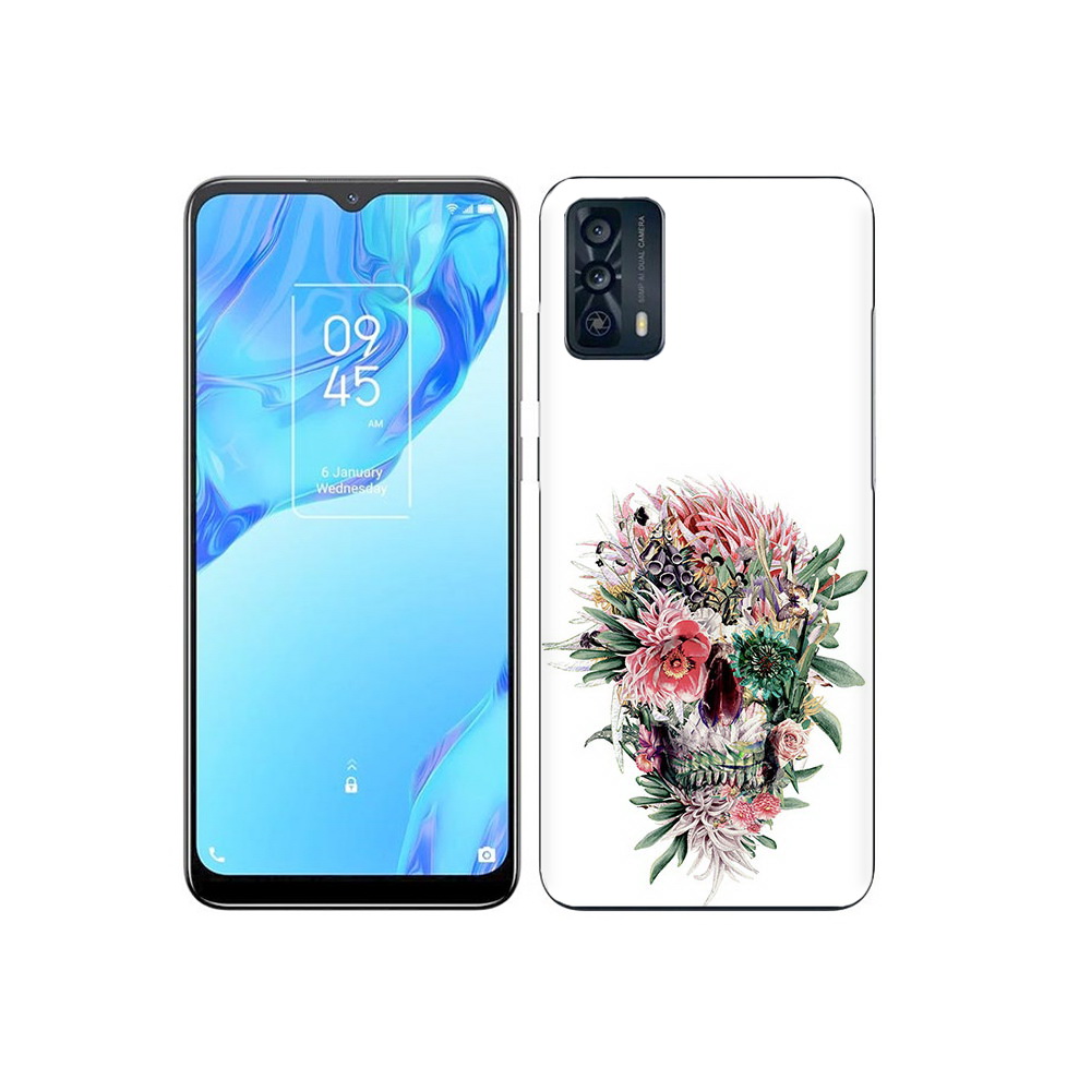 

Чехол MyPads Tocco для TCL 20B череп из цветов, Прозрачный, Tocco