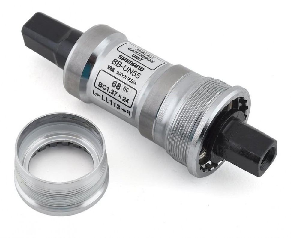 

Каретка SHIMANO UN55, 68/115 мм c болтами, индивидуальная упаковка, Серебристый;черный