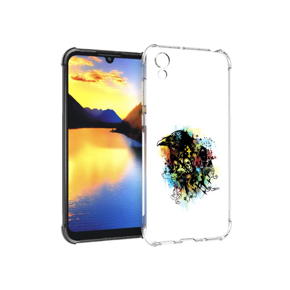

Чехол MyPads Tocco для Huawei Y5 ворон и черепа, Прозрачный, Tocco
