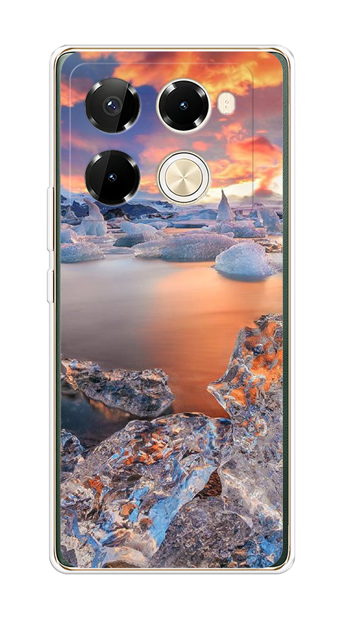 

Чехол на Infinix Note 40 Pro 5G/Note 40 Pro Plus "Ледники", Синий;оранжевый, 3105950-1