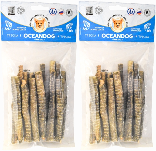 Лакомство для собак OCEANDOG Треска, 2 шт по 40 г