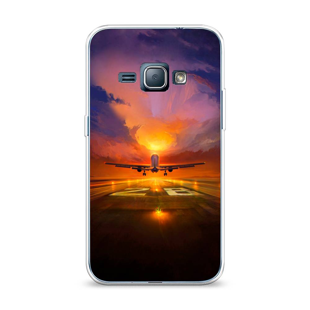 

Чехол на Samsung Galaxy J1 2016 "Самолет на посадке", Оранжевый;синий, 22150-6