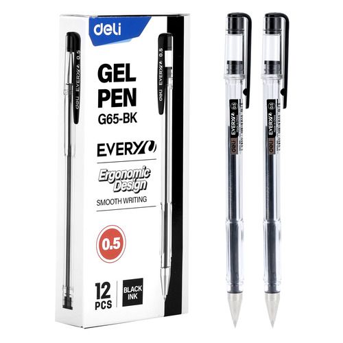 

Ручка гелев. Deli EveryU EG65-BK корп.прозрачный d=0.5мм чернила черн., EG65-BK