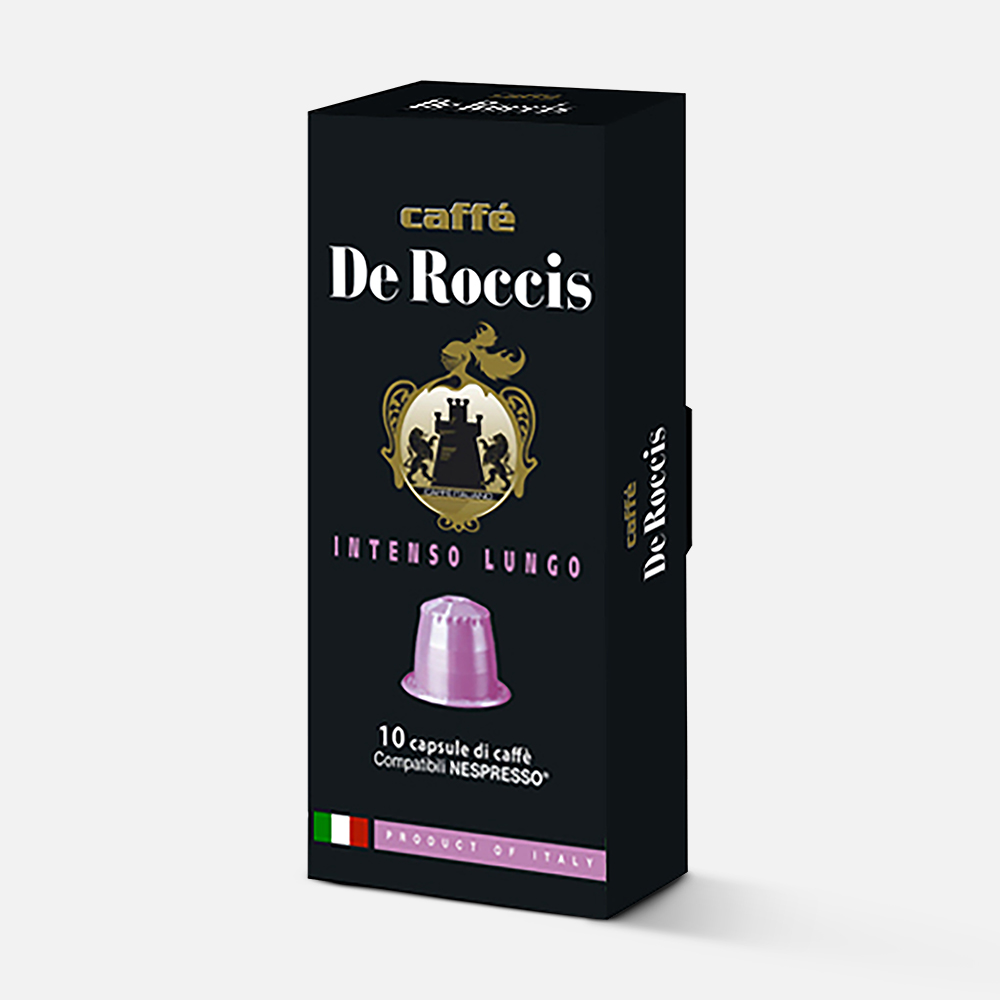 Кофе в капсулах De Roccis, Intenso Lungo, для кофемашин Nespresso, 10 шт