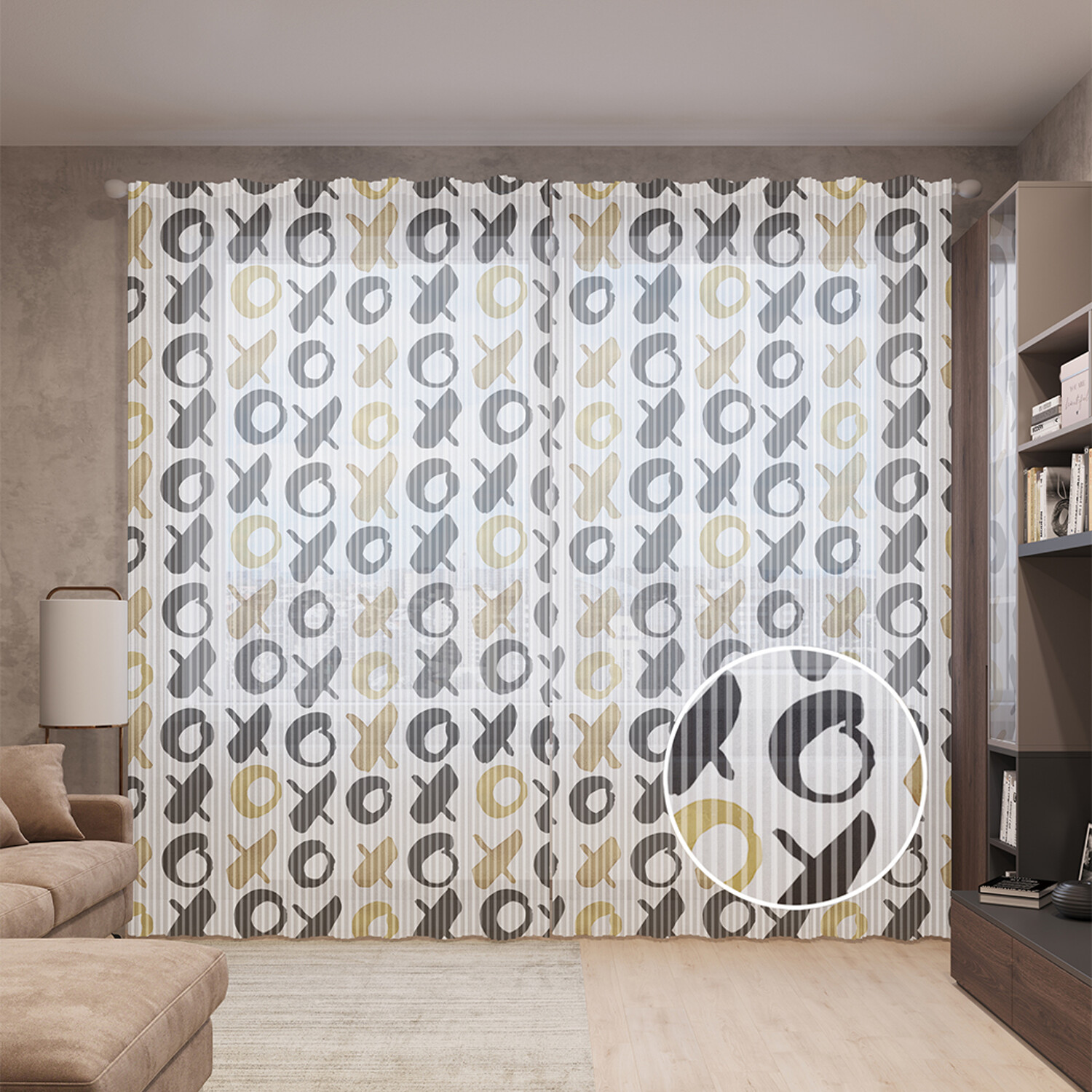 

Тюль вуаль на шторной ленте с принтом JoyArty "Крестики и нолики", 310х265 см, Крестики и нолики