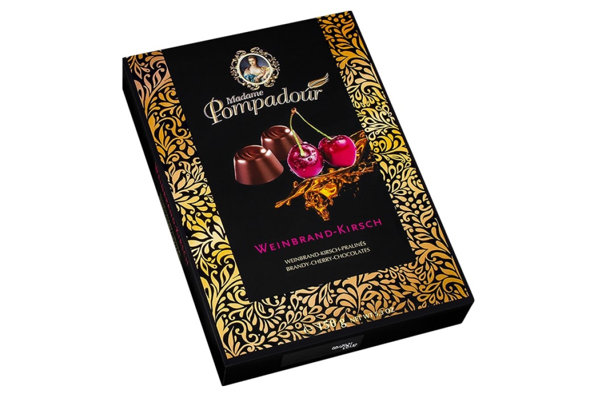 Шоколадные конфеты Madame Pompadour бренди и вкус вишни (Weinbrand-Kirsch) 150г