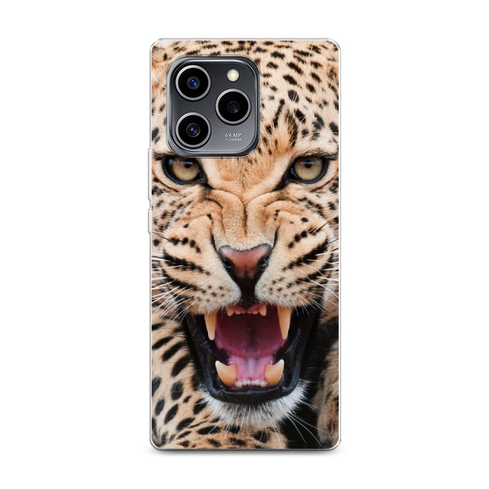 

Чехол на Honor 60 SE "Леопард 3d", Бежевый;черный, 6108050-6