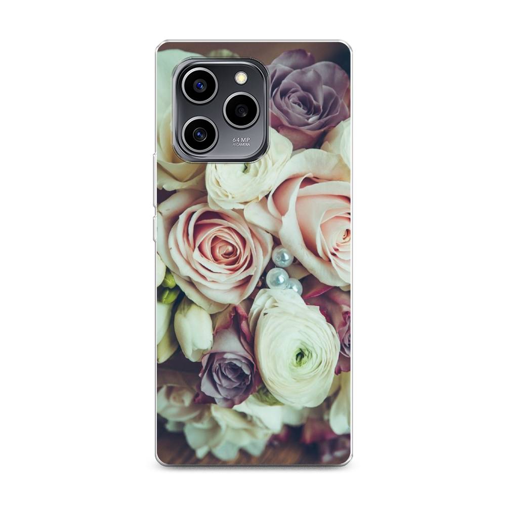 

Чехол на Honor 60 SE "Свадебный букет", Белый;фиолетовый, 6108050-2