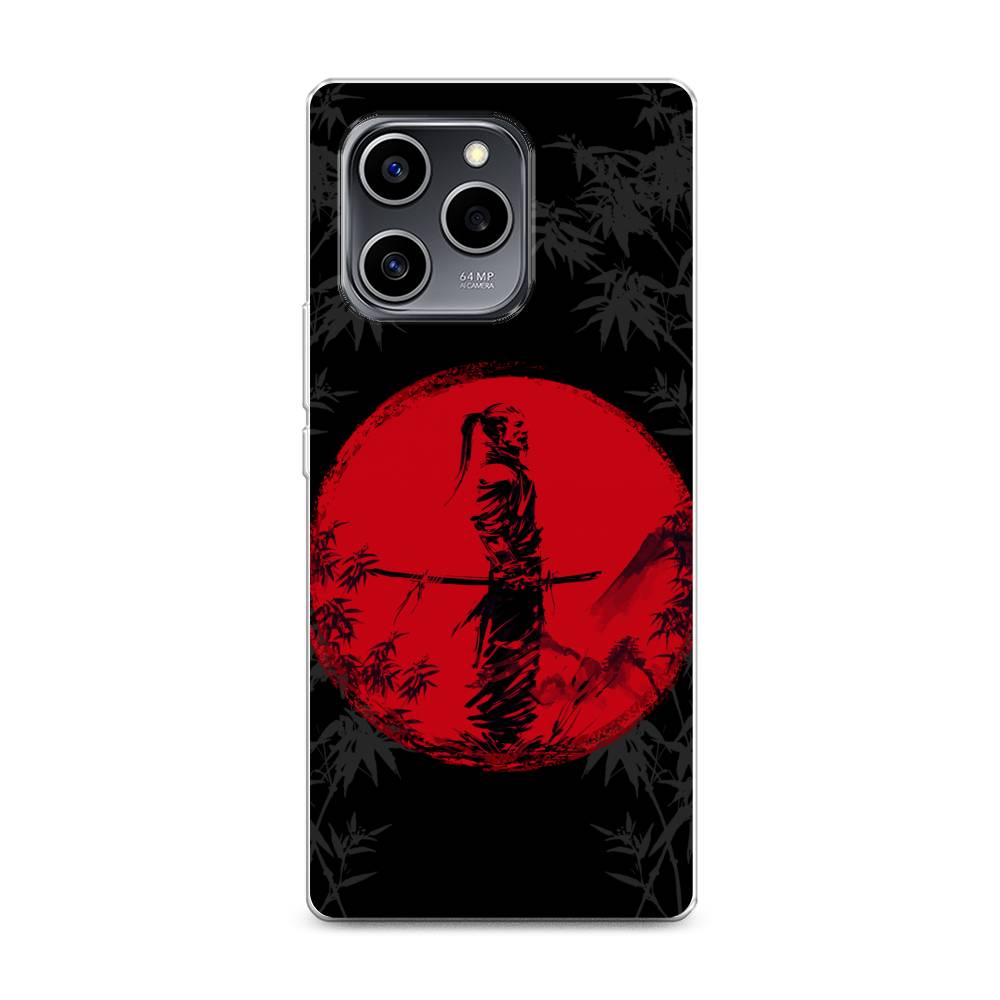 

Чехол на Honor 60 SE "Самурай на красном фоне", Черный;красный;серый, 6108050-4