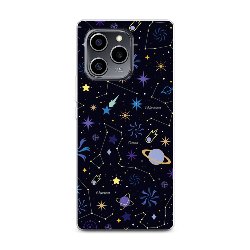

Чехол на Honor 60 SE "Цветной космос", Желтый, 6108050-2