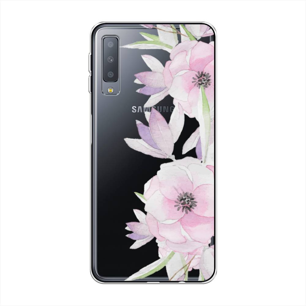 

Чехол Awog на Samsung Galaxy A7 2018 "Нежные анемоны", Розовый;черный;фиолетовый, 26750-8