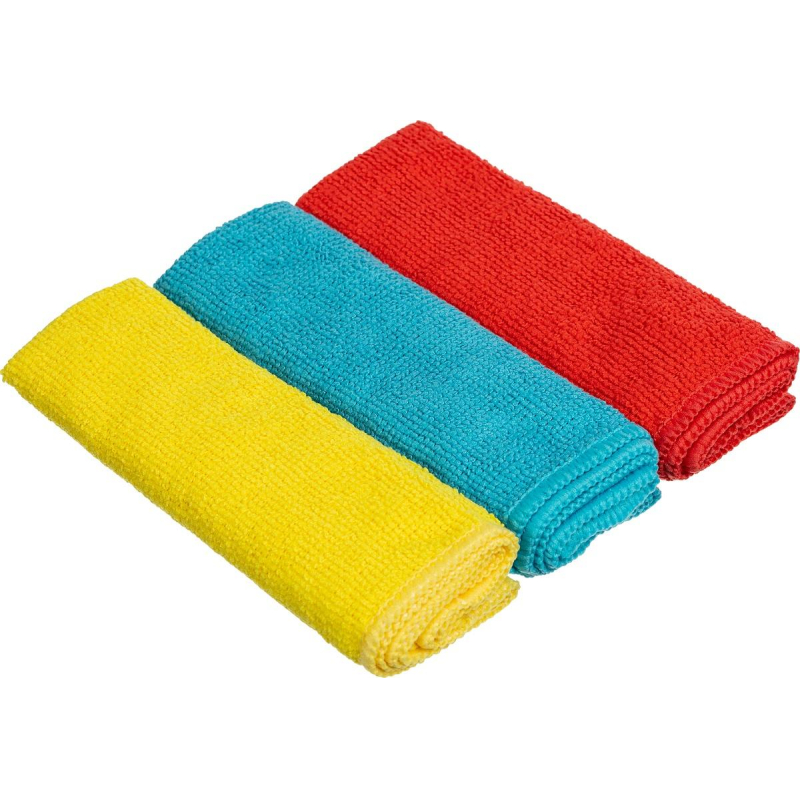 

Салфетки хозяйственные из микрофибры универсальные 180gsm, 30х30см, 3шт