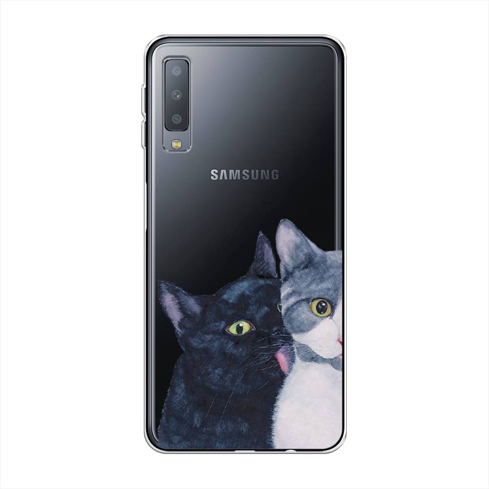 

Чехол Awog на Samsung Galaxy A7 2018 "Кошачья любовь", Синий, 26750-1