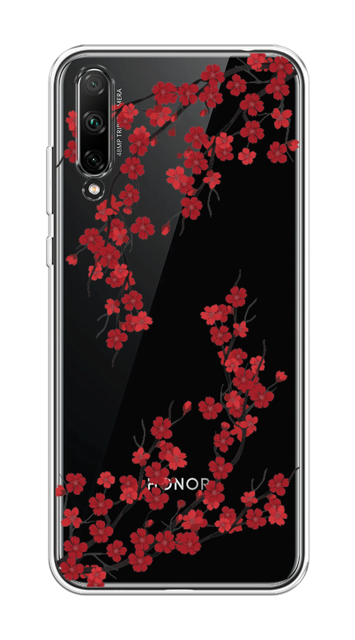 

Чехол на Honor 30i "Красная сакура", Красный;черный, 6104050-2