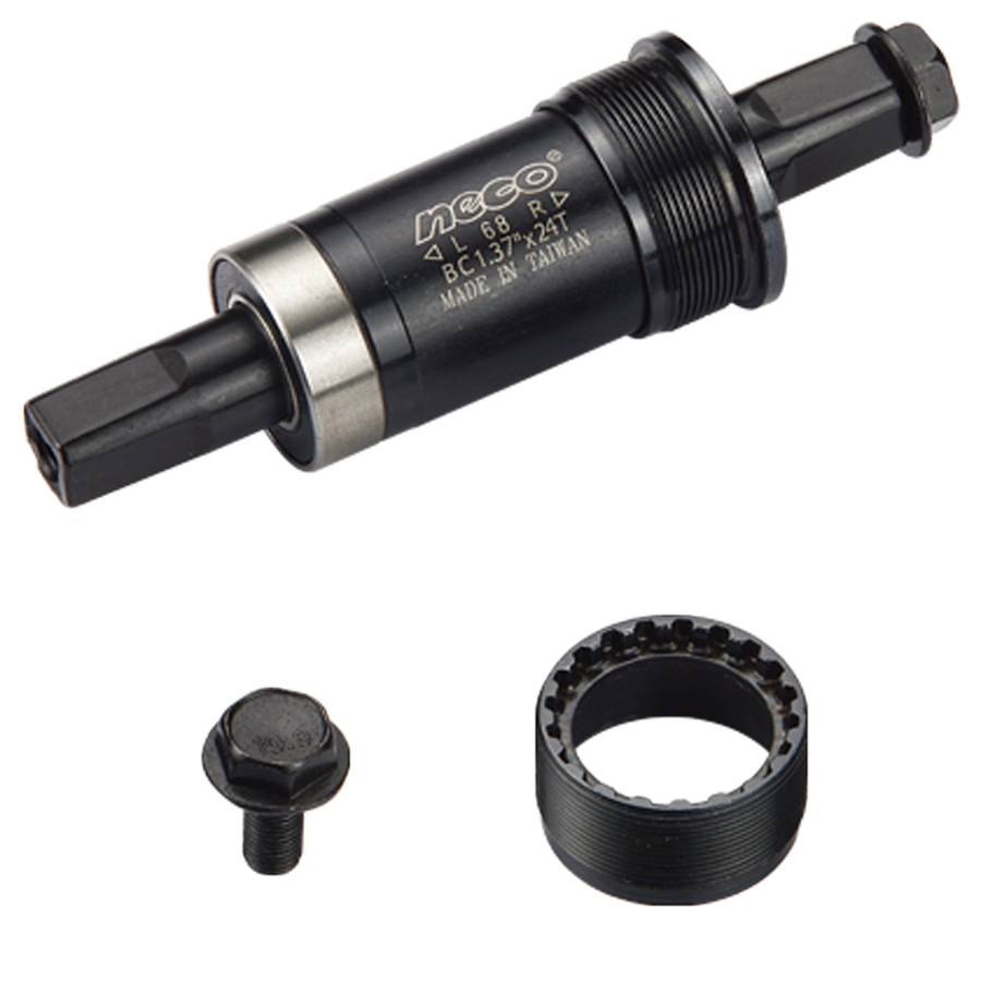 

Каретка NECO B910, BSA, 68/127.5 мм, промподшипники, ось 10В21, чашки и корпус - сталь, Серебристый;черный