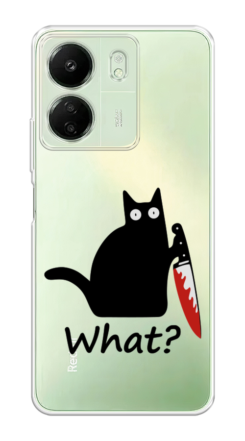 

Чехол на Xiaomi Redmi 13C "Котик с ножом", Черный;красный, 320550-1