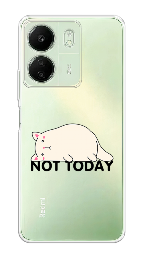 

Чехол на Xiaomi Redmi 13C "Cat not today", Белый;розовый;черный, 320550-1