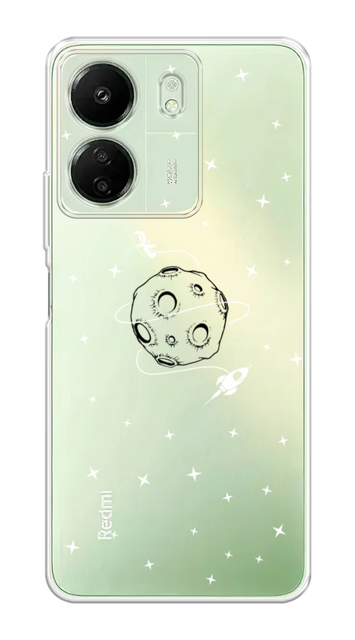 

Чехол на Xiaomi Redmi 13C "Полет вокруг луны", Белый;серый;черный, 320550-1