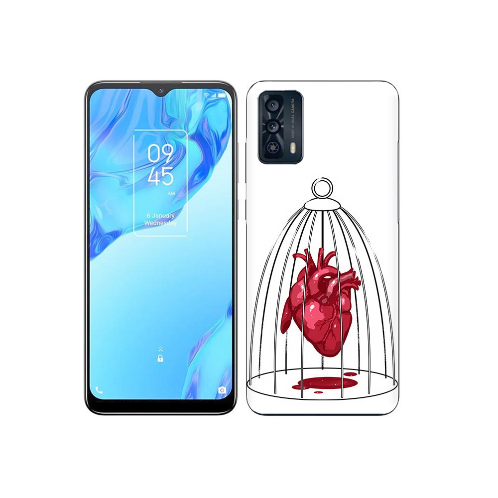 

Чехол MyPads Tocco для TCL 20B сердце в клетке, Прозрачный, Tocco