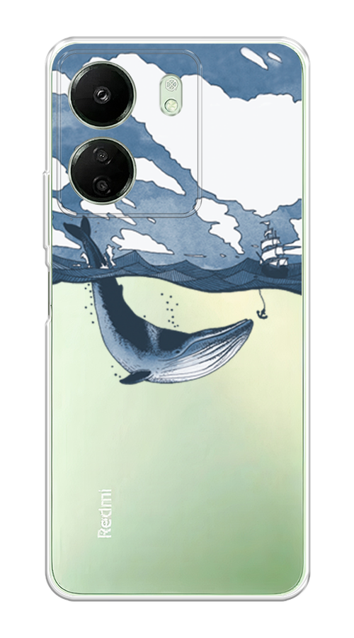 

Чехол на Xiaomi Redmi 13C "Большой кит", Синий, 320550-1