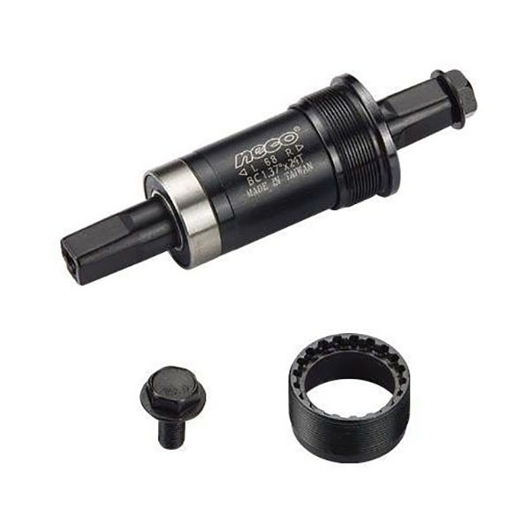 

NECO Каретка B910P под квадрат, BSA 1.37”x24T, R/L, 68/115мм. 2 промподшипника. Вес 274г., Черный