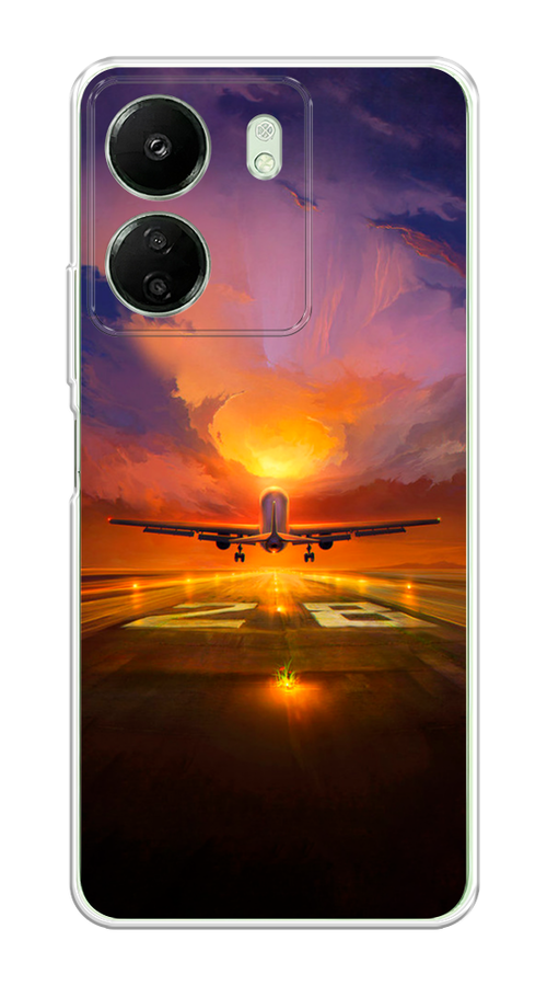 

Чехол на Xiaomi Redmi 13C "Самолет на посадке", Оранжевый;синий, 320550-1