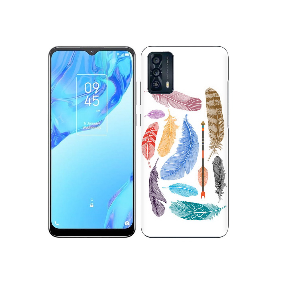 

Чехол MyPads Tocco для TCL 20B разноцветные перья, Прозрачный, Tocco