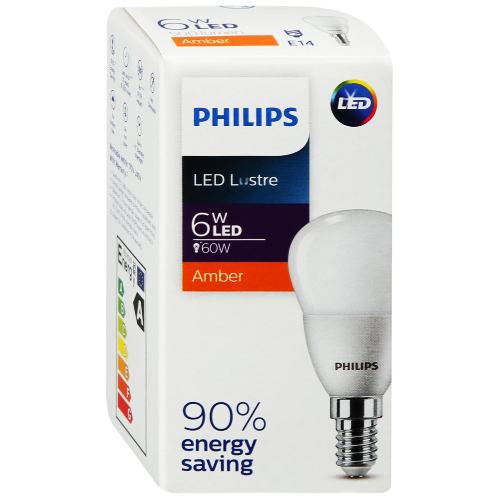 фото Лампа philips ecohome led lustre p45 e14 6w