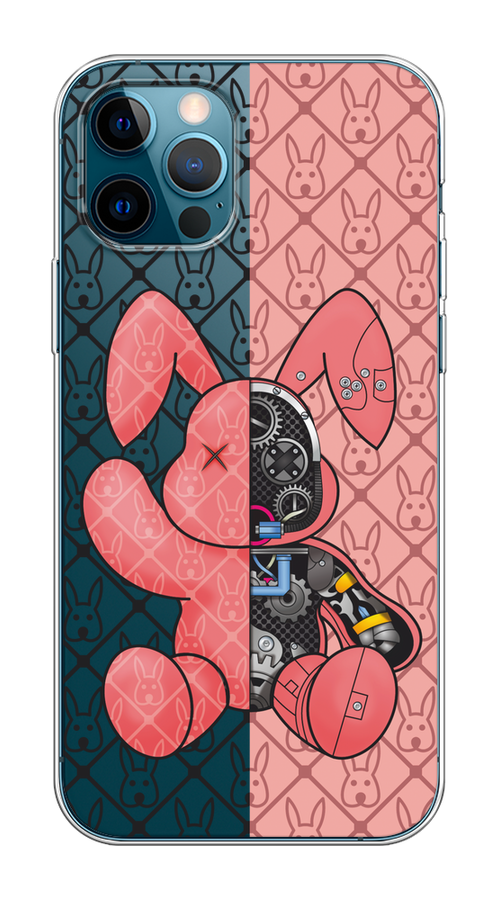 

Чехол на Apple iPhone 12/12 Pro "Киборг-заяц розовый", Розовый;прозрачный;черный, 12850-1
