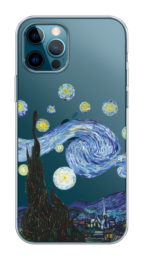 

Чехол на Apple iPhone 12/12 Pro "Ночь Ван Гога", Голубой;синий;черный, 12850-1