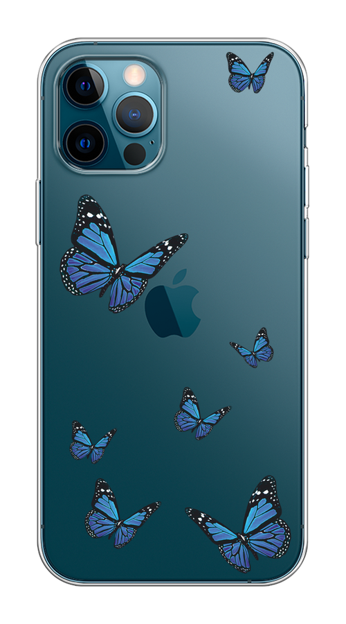 

Чехол на Apple iPhone 12/12 Pro "Blue butterflies", Синий;черный, 12850-1