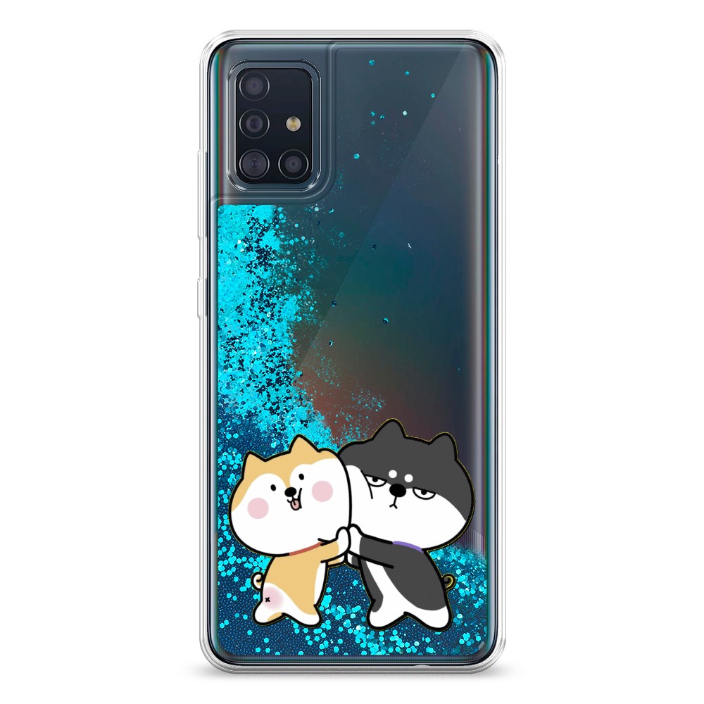 

Жидкий чехол с блестками "Обнимашки акита" на Samsung Galaxy A51