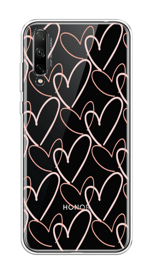 

Чехол на Honor 30i "Узор из сердечек", Розовый;бежевый, 6104050-6