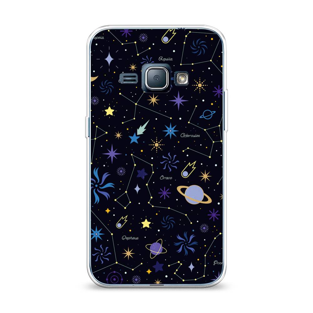 

Чехол на Samsung Galaxy J1 2016 "Цветной космос", Желтый, 22150-2