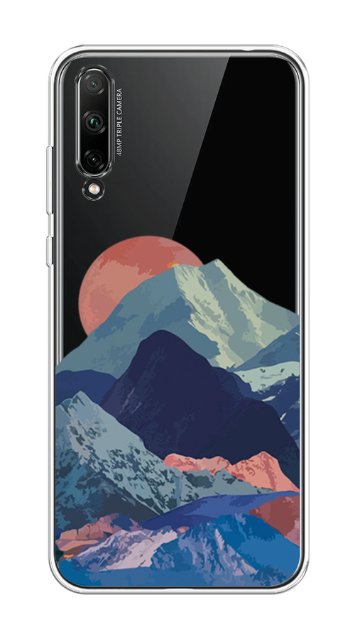 

Чехол на Honor 30i "Закат в снежных горах", Красный;серый;голубой, 6104050-2