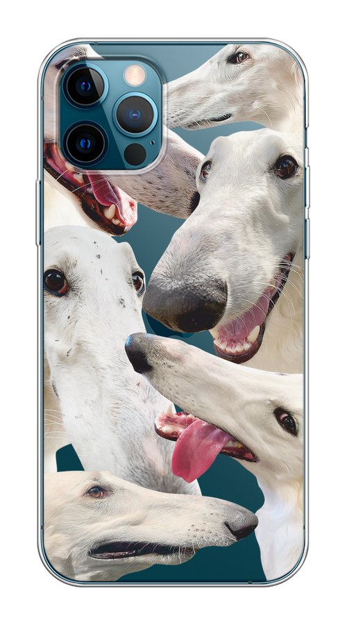

Чехол на Apple iPhone 12/12 Pro "Собака с длинным носом", Белый;бежевый;розовый, 12850-1