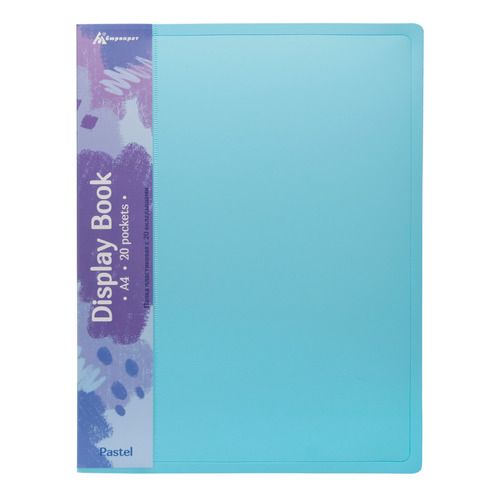 

Папка Бюрократ Pastel PAST20BLUE, 20шт вкладышей, A4, пластик, 0.5мм, голубой