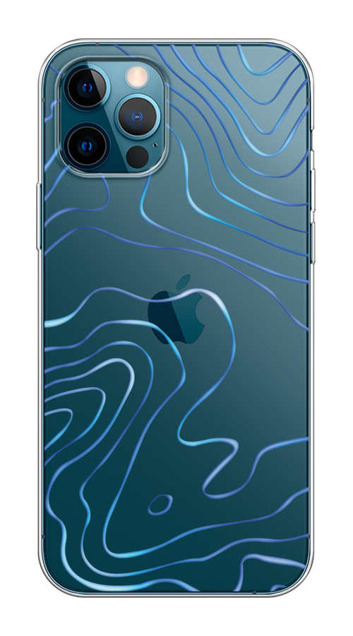 

Чехол на Apple iPhone 12/12 Pro "Blue lines", Прозрачный;синий, 12850-1