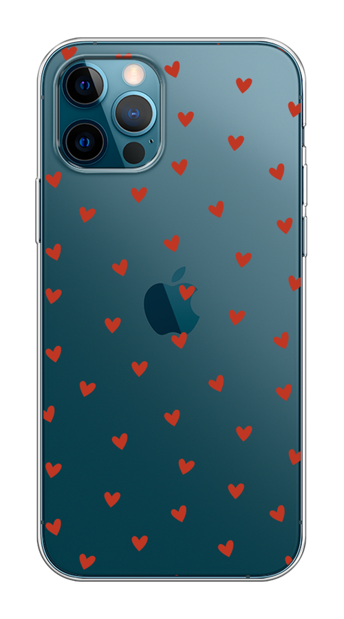 

Чехол на Apple iPhone 12/12 Pro "Red hearts", Красный;прозрачный, 12850-1