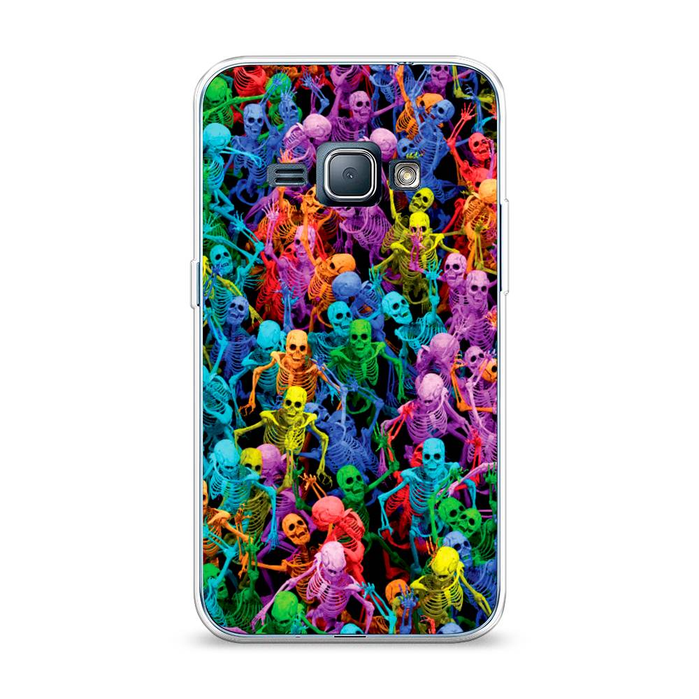 

Чехол на Samsung Galaxy J1 2016 "Вечеринка скелетов", Фиолетовый;желтый;оранжевый, 22150-6
