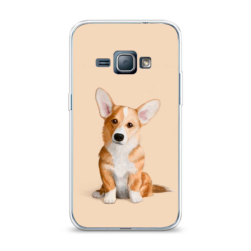 

Чехол на Samsung Galaxy J1 2016 "Грустный Корги", Коричневый;бежевый, 22150-1