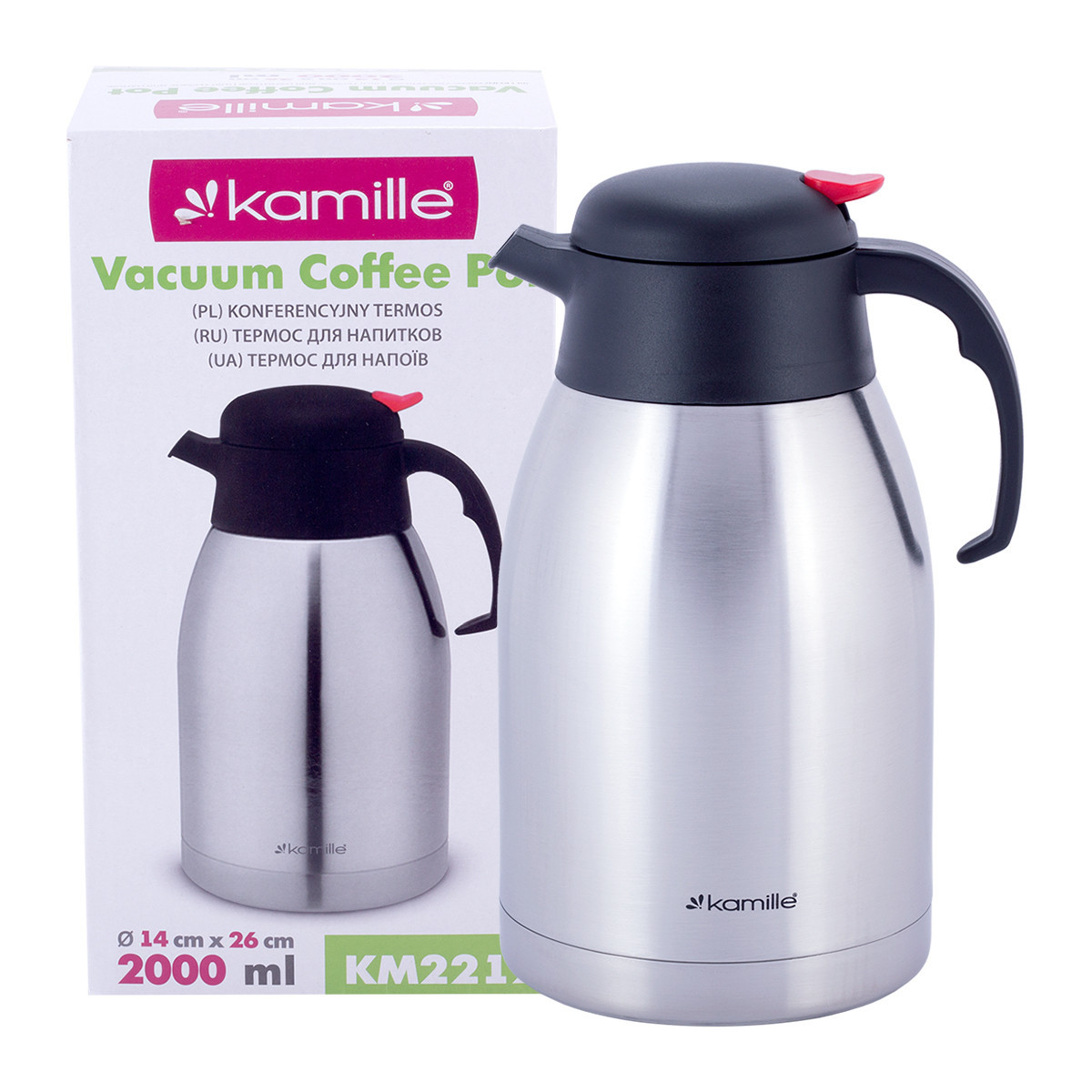 фото Термос конференция 2000ml. из нержавеющей стали с пластиковой крышкой kamille