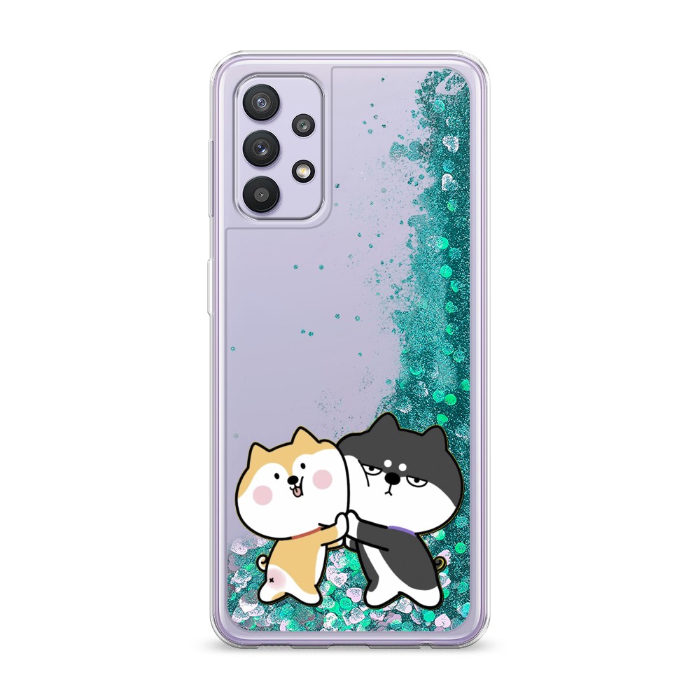 

Жидкий чехол с блестками "Обнимашки акита" на Samsung Galaxy A32, 2102095-1