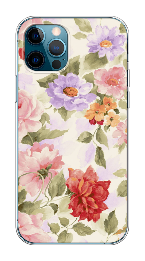 

Чехол на Apple iPhone 12/12 Pro "Акварельные пионы", Розовый;бежевый, 12850-1