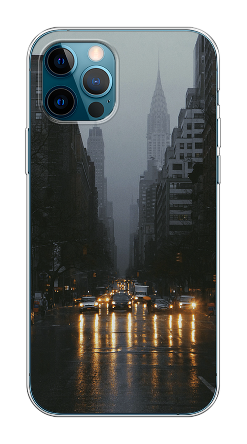 

Чехол на Apple iPhone 12/12 Pro "Дождливый Нью Йорк", Черный;серый, 12850-1