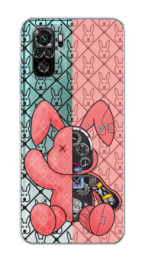 

Чехол на Xiaomi Redmi Note 10/Note 10S, Poco M5s "Киборг-заяц розовый", Розовый;прозрачный;черный, 316250-1