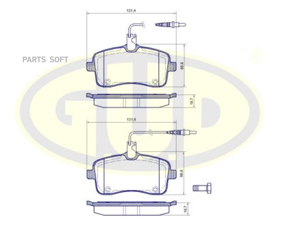 

Колодки пер pgt 407 1.8/2.0 16v/1.6 hdi/2.0 hdi 04- G.U.D. gbp110204